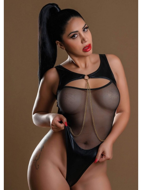Bodysuit in wetlook con catene dorate Daring Intimates in vendita su Tangamania Online