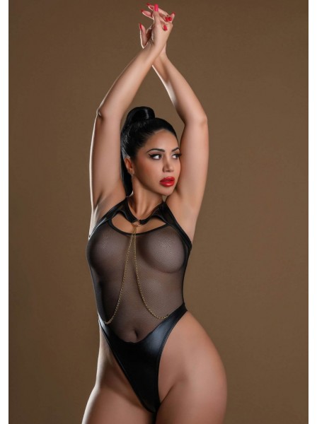 Bodysuit in wetlook con catene dorate Daring Intimates in vendita su Tangamania Online
