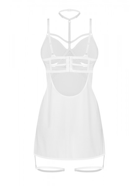 Chemise con choker e giarrettiere Arrowel White Obsessive Lingerie in vendita su Tangamania Online
