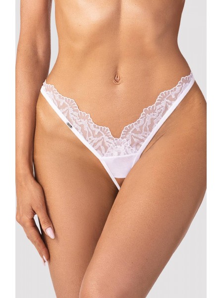 Perizoma in pizzo aperto Arrowel White Obsessive Lingerie in vendita su Tangamania Online