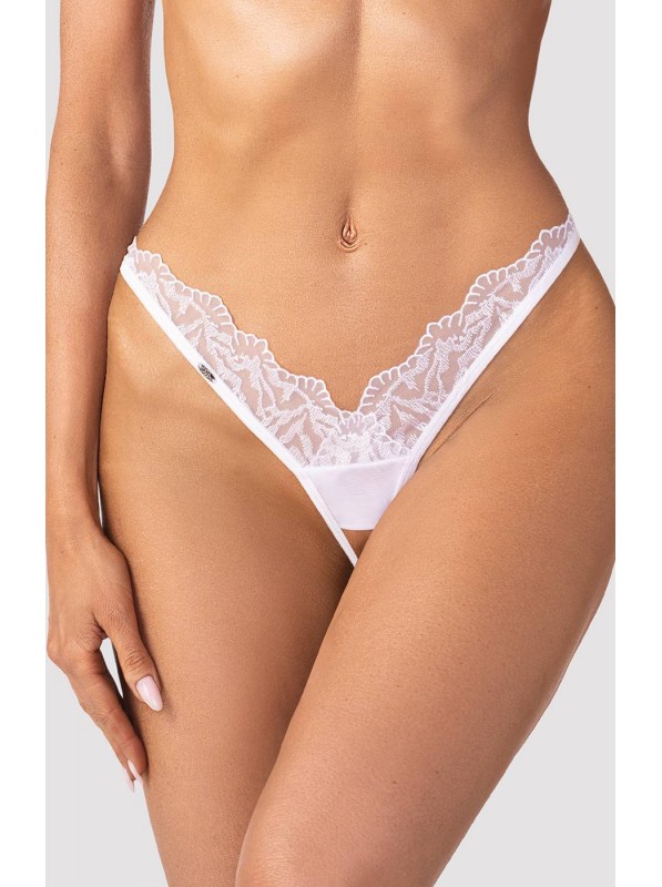 Perizoma in pizzo aperto Arrowel White Obsessive Lingerie in vendita su Tangamania Online