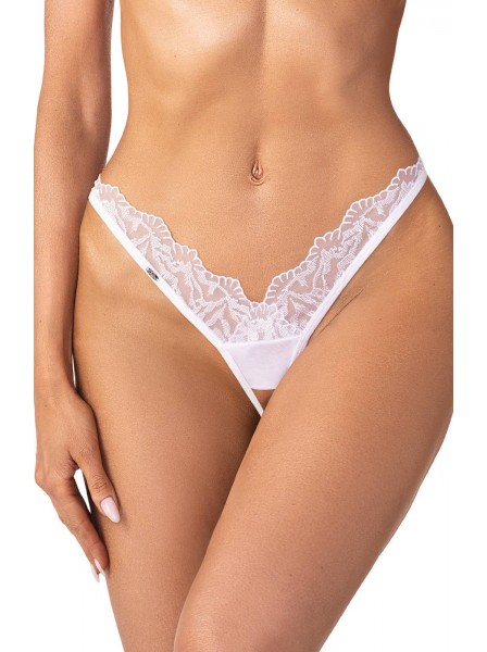 Perizoma in pizzo aperto Arrowel White Obsessive Lingerie in vendita su Tangamania Online
