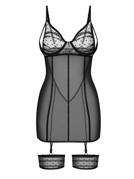 Chemise Nuites in tulle con giarrettiere by Obsessive Obsessive Lingerie in vendita su Tangamania Online