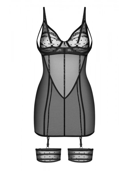 Chemise Nuites in tulle con giarrettiere by Obsessive Obsessive Lingerie in vendita su Tangamania Online