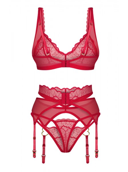 Set intimo rosso con reggicalze Cupide Desir Obsessive Lingerie in vendita su Tangamania Online