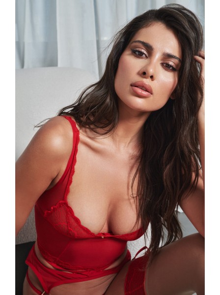Corsetto rosso con perizoma Cupide Desir Obsessive Lingerie in vendita su Tangamania Online