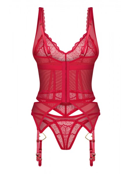 Corsetto rosso con perizoma Cupide Desir Obsessive Lingerie in vendita su Tangamania Online