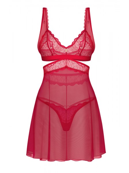 Babydoll rosso con perizoma Cupide Desir Obsessive Lingerie in vendita su Tangamania Online