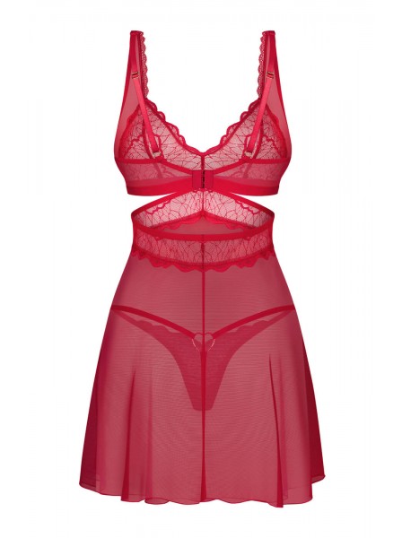 Babydoll rosso con perizoma Cupide Desir Obsessive Lingerie in vendita su Tangamania Online