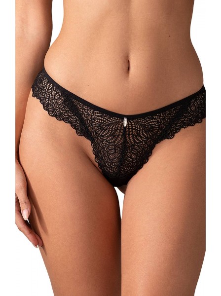 Mutandine con gioiello in pizzo Nero Iliosa Obsessive Lingerie in vendita su Tangamania Online