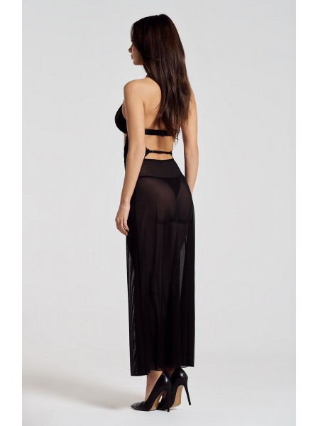 Lunga chemise in tulle e pizzo con perizoma Iliosa Obsessive Lingerie in vendita su Tangamania Online