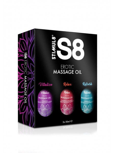 Box Oli Massaggio S8 – Vitalize, Relax, Refresh (3x50ml) S8 in vendita su Tangamania Online