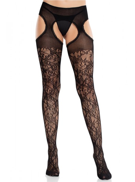 Collant aperti al cavallo in pizzo floreale Leg Avenue in vendita su Tangamania Online