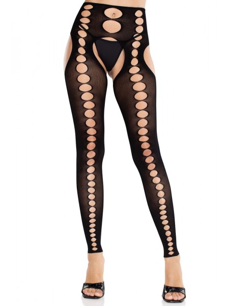 Collant traforati footless in nero e rosa acceso Leg Avenue in vendita su Tangamania Online