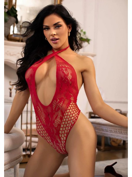 Body in Microrete stretch in tonalità rosso Leg Avenue in vendita su Tangamania Online