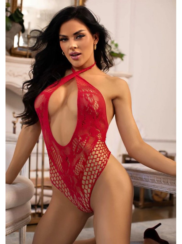 Body in Microrete stretch in tonalità rosso Leg Avenue in vendita su Tangamania Online