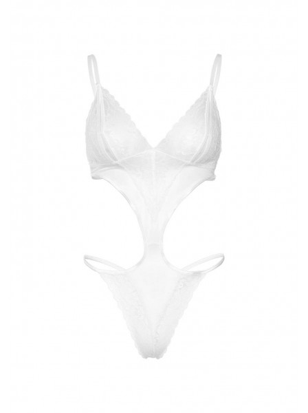 Body bianco con pizzo e tagli laterali – Fiocco posteriore Daring Intimates in vendita su Tangamania Online