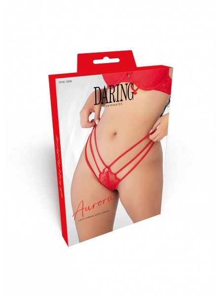 Tanga in pizzo con stringhe – disponibile nero o rosso Daring Intimates in vendita su Tangamania Online