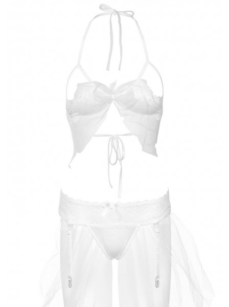 Lingerie da sposa in pizzo con reggiseno e perizoma Daring Intimates in vendita su Tangamania Online