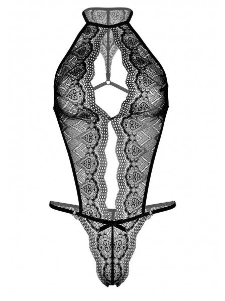 Teddy in pizzo nero con apertura frontale e spalline regolabili Daring Intimates in vendita su Tangamania Online