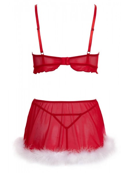 Lingerie natalizia 3 pezzi rosso con piume – Cottelli Cottelli Lingerie in vendita su Tangamania Online