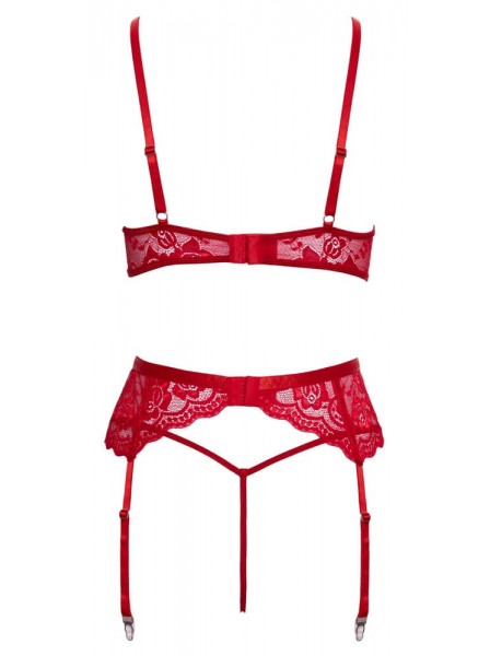 Completo rosso 3 pezzi in pizzo con piume – Cottelli Cottelli Lingerie in vendita su Tangamania Online
