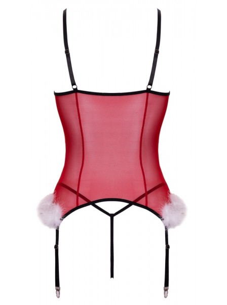 Completo rosso X-Mas in rete e pizzo con piume – Cottelli Cottelli Lingerie in vendita su Tangamania Online