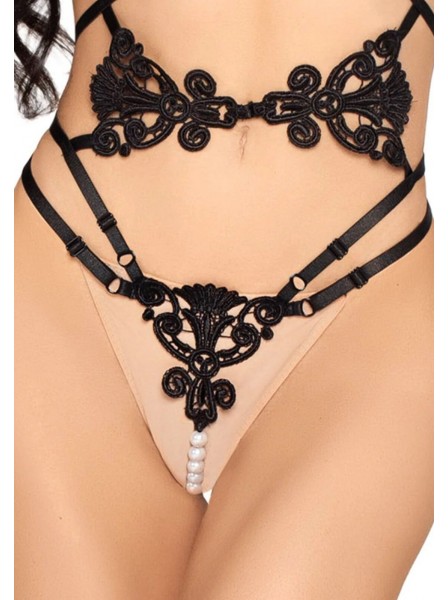 Body open cup con ricami e perle – Leg Avenue Leg Avenue in vendita su Tangamania Online