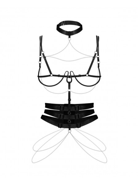 Harness nera con catene decorative – Premisis Black Obsessive Lingerie in vendita su Tangamania Online