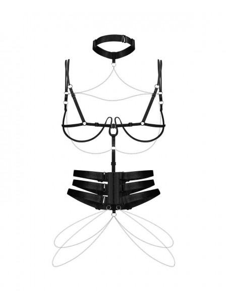 Harness nera con catene decorative – Premisis Black Obsessive Lingerie in vendita su Tangamania Online