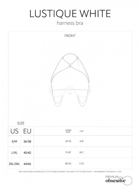 Harness bianca moderna con catene gioiello – Lustique White Obsessive Lingerie in vendita su Tangamania Online