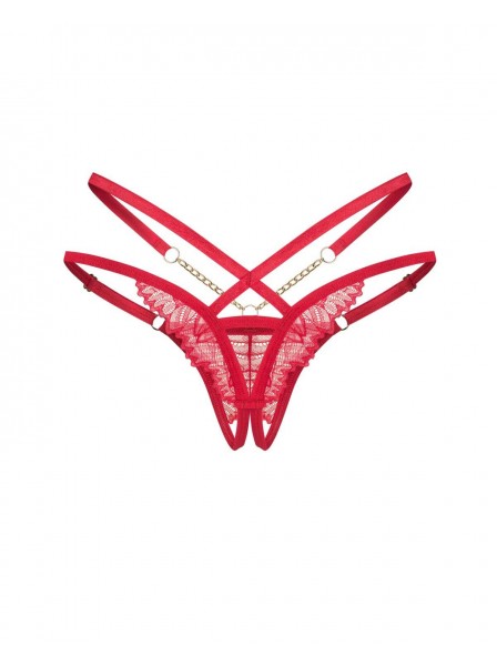 Perizoma aperto rosso con catene dorate – Obsessive Matildea Obsessive Lingerie in vendita su Tangamania Online