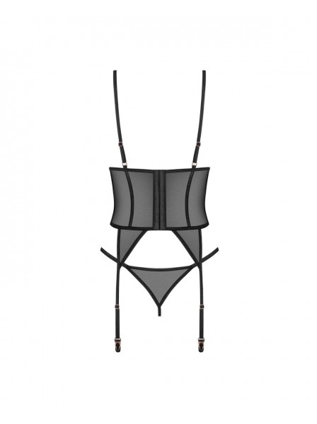 Corsetto nero trasparente con tanga – Obsessive Euridia Obsessive Lingerie in vendita su Tangamania Online