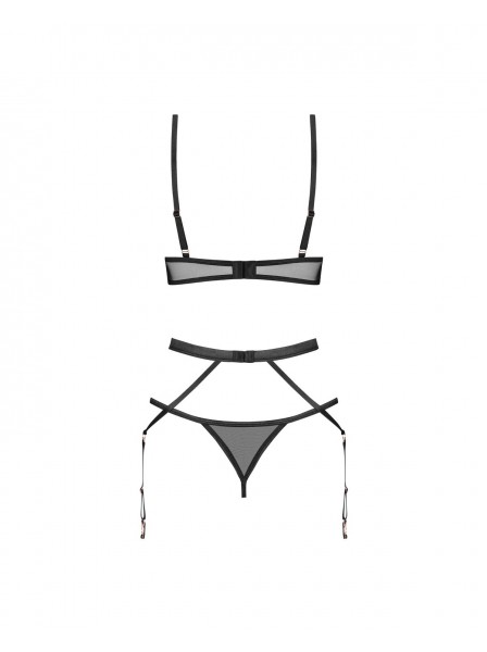 Completo Intimo nero 3 pezzi con reggicalze – Obsessive Euridia Obsessive Lingerie in vendita su Tangamania Online