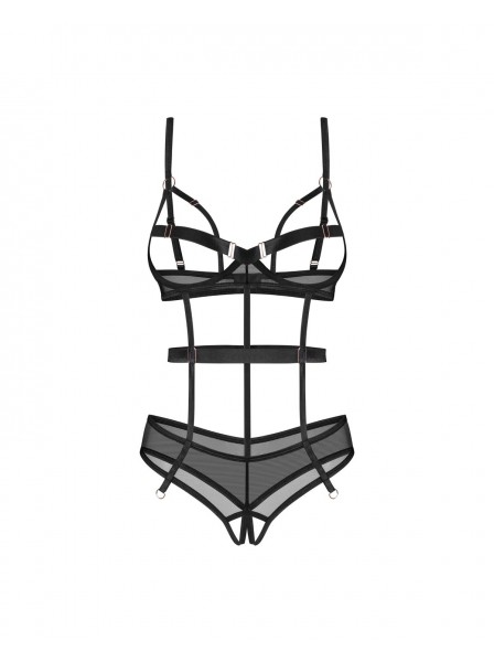 Body aperto nero con dettagli oro rosa Euridia – Obsessive Obsessive Lingerie in vendita su Tangamania Online