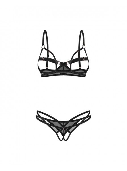Set intimo aperto nero con ferretto Euridia – Obsessive Obsessive Lingerie in vendita su Tangamania Online