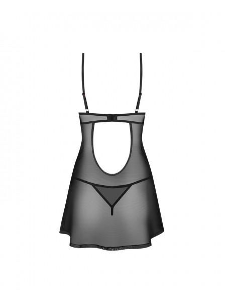Sottoveste nera trasparente con perizoma Euridia – Obsessive Obsessive Lingerie in vendita su Tangamania Online