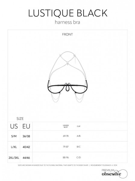 Harness nera moderna con catene gioiello – Lustique Black Obsessive Lingerie in vendita su Tangamania Online