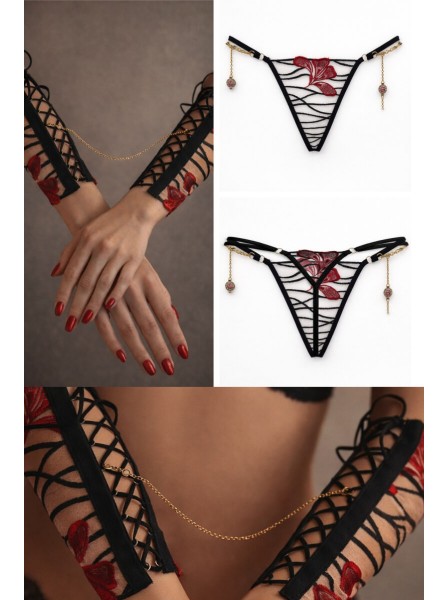 Perizoma gioiello con manette coordinate set completo Livia Corsetti in vendita su Tangamania Online