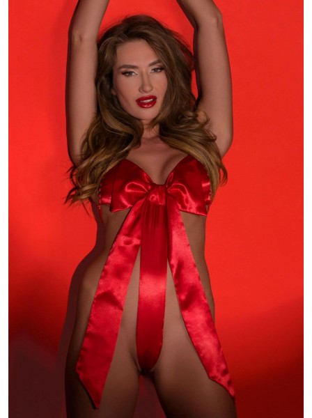 Body rosso con maxi fiocco in raso – Daring Intimates Daring Intimates in vendita su Tangamania Online