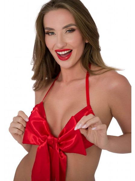 Body rosso con maxi fiocco in raso – Daring Intimates Daring Intimates in vendita su Tangamania Online