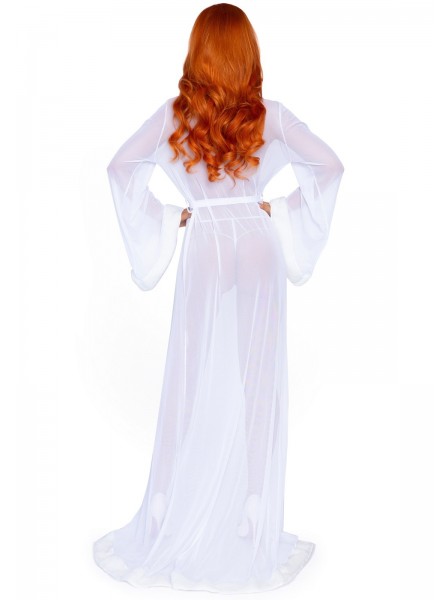 Vestaglia lunga in tulle con bordi in pelliccia in due colori Leg Avenue in vendita su Tangamania Online
