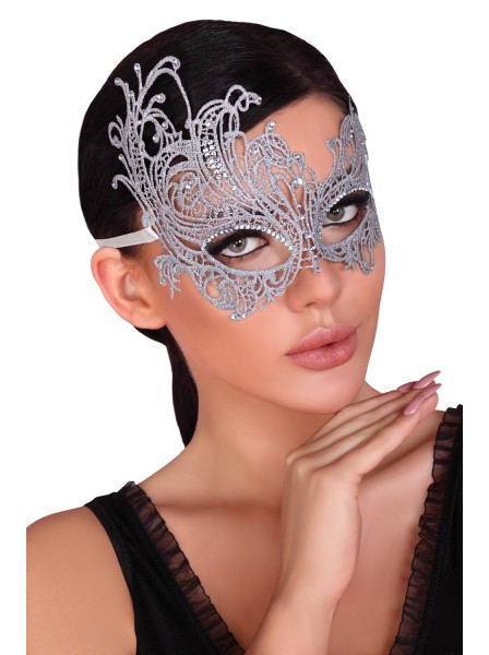 Maschera argentata con strass Livia Corsetti in vendita su Tangamania Online