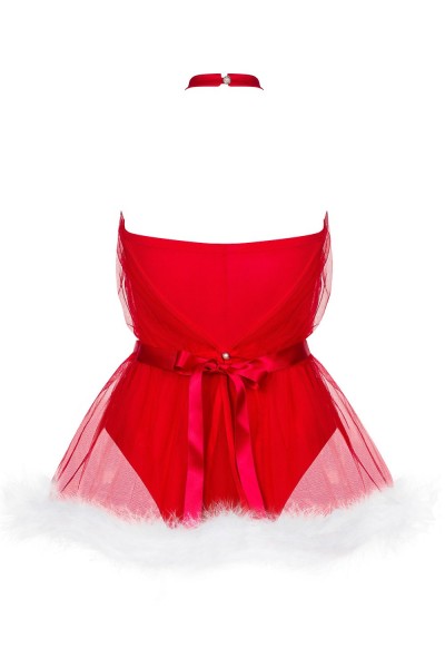 Santastic babydoll natalizio in tulle rosso Obsessive Lingerie in vendita su Tangamania Online