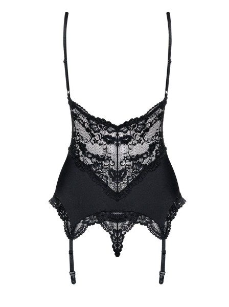 810 corsetto e perizoma nero Obsessive Lingerie in vendita su Tangamania Online