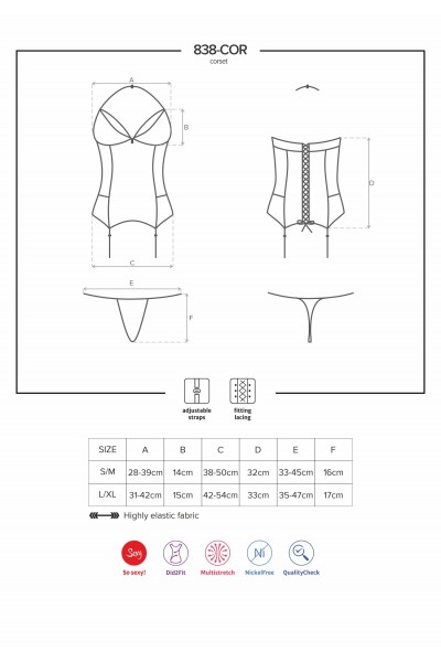 838 corsetto e perizoma nero Obsessive Lingerie in vendita su Tangamania Online