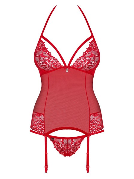 838 corsetto e perizoma rosso Obsessive Lingerie in vendita su Tangamania Online
