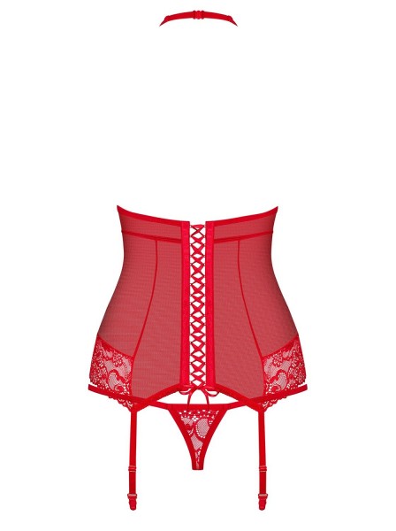 838 corsetto e perizoma rosso Obsessive Lingerie in vendita su Tangamania Online