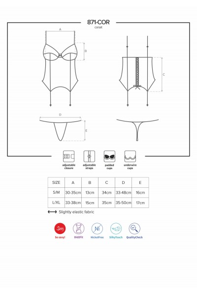 871 corsetto e perizoma Intimo sposa Obsessive Lingerie in vendita su Tangamania Online