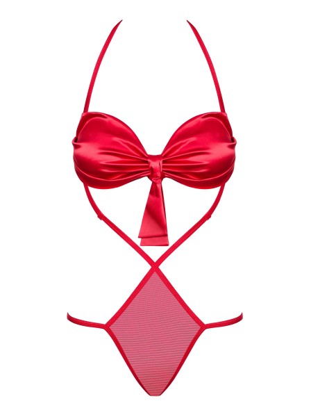 Giftella sexy body in tulle e raso rosso Obsessive Lingerie in vendita su Tangamania Online
